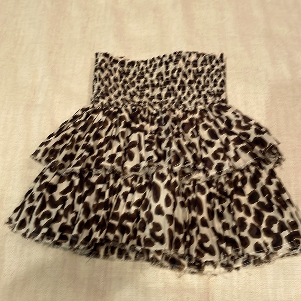 Vetiver smock tier skirt brown and tan size 2(fits like Xsmall)